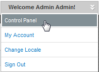 Studio menu with Control Panel option highlighted