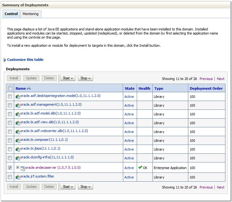 Verifying the Endeca Server deployment