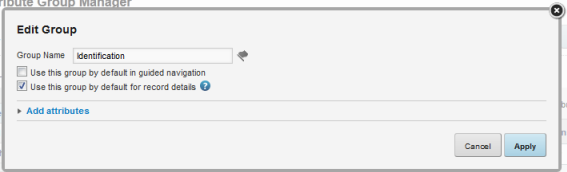 Changing the group name and default use