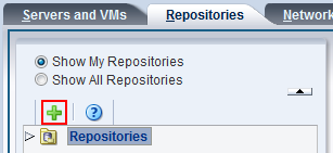 この図は、「Repositories」タブの「Create New Repository」アイコンを示しています。
