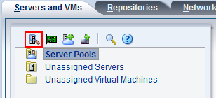 この図は、「Servers and VMs」タブの「Discover Servers」アイコンを示しています。