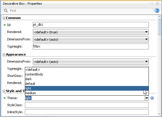 property inspector style settings