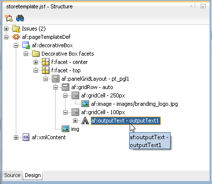 structure window to organize elements