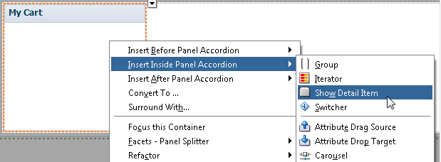 inserting a showDetailItem from a panelAccordion