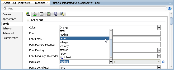 setting the size to large for the title component