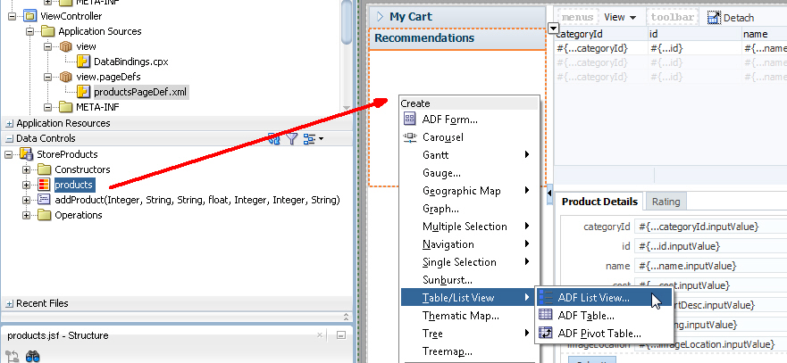 creating products list view