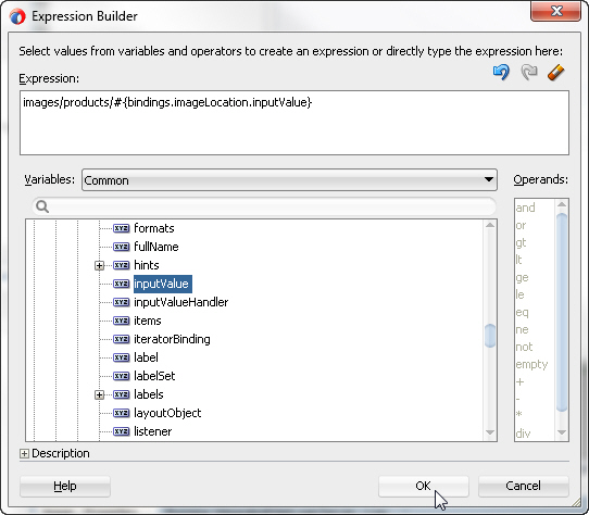 #{bindings.imageLocation.inputValue} selected in expression builder