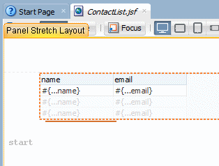 New table in visual editor