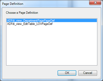 Page definition dialog