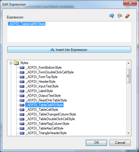 t Expression dialog