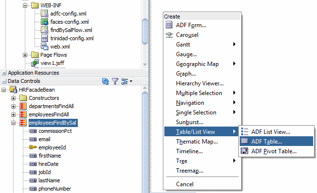 Dropping data control onto the page