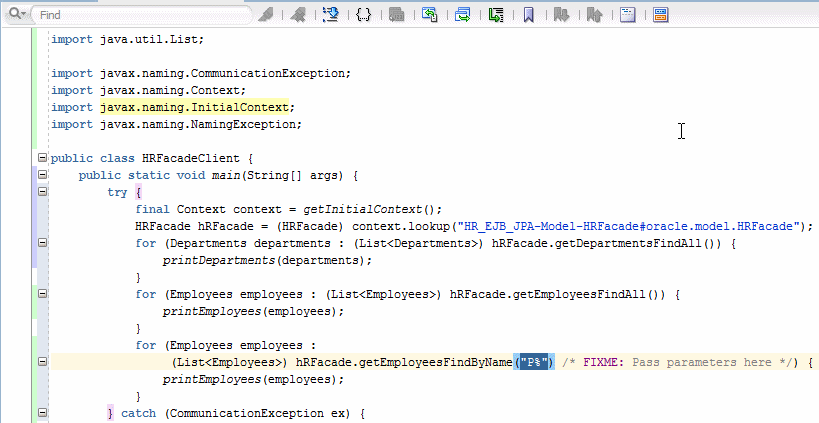 HRFacadeClient Java code
