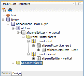 Structure pane