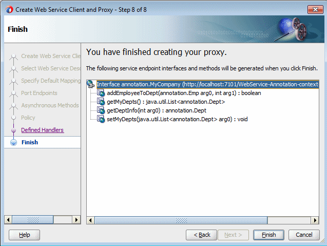 create web service proxy step 9