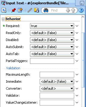 コンポーネントの動作に影響するプロパティ