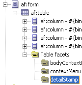 構造ウィンドウのdetailStampファセット