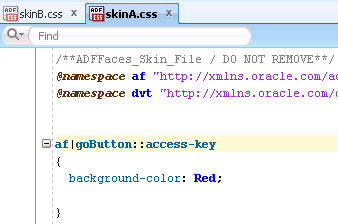 拡張ADFスキンで定義されるプロパティ値