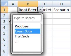 Cream Soda is selected from the cell-based POV.