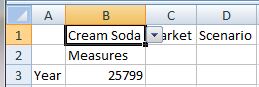 After clicking Refresh, the sales data has changed to reflect sales for Cream Soda.