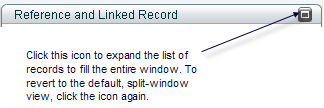 What you can do on the Reference and Linked Records window