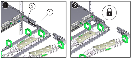 image:Figure showing how to install connector B into the right slide-rail.