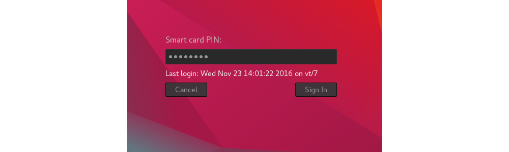 image:Screenshot of Last Login message during smart card login.