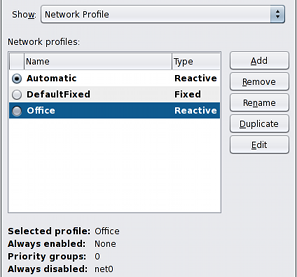 image:"Network Preferences"（网络首选项）对话框中的网络配置文件的图形化视图。