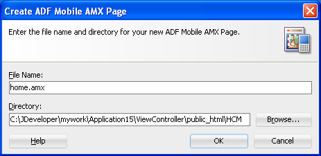 Create ADF Mobile AMX content.