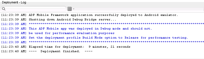 Deployment Log Message