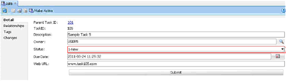 Status combination box in UI