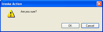 Confirmation action dialog at runtime.