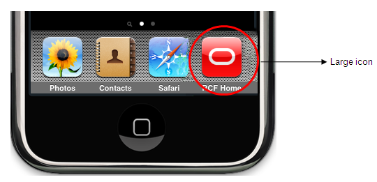 Mobile Device Displaying Large Icon