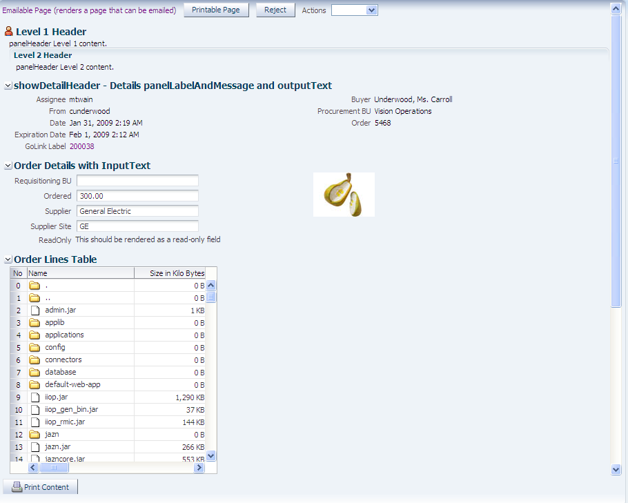 Purchase Order Web Page