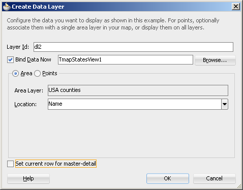 Create Area Data Layer Dialog