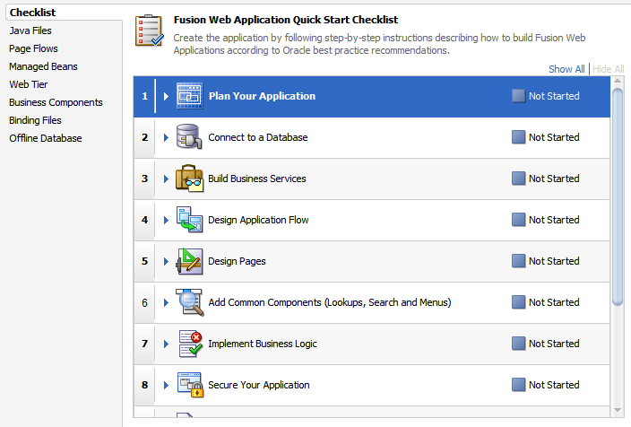 Application checklist