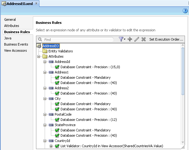 Use the overview editor to set validation