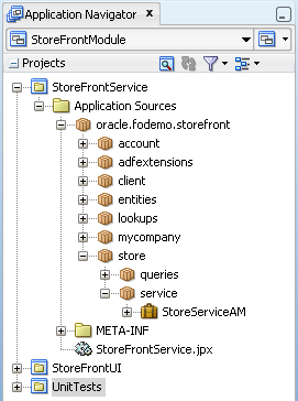 StoreFrontService data model project