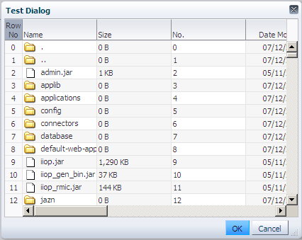 ADF Faces Dialog Component