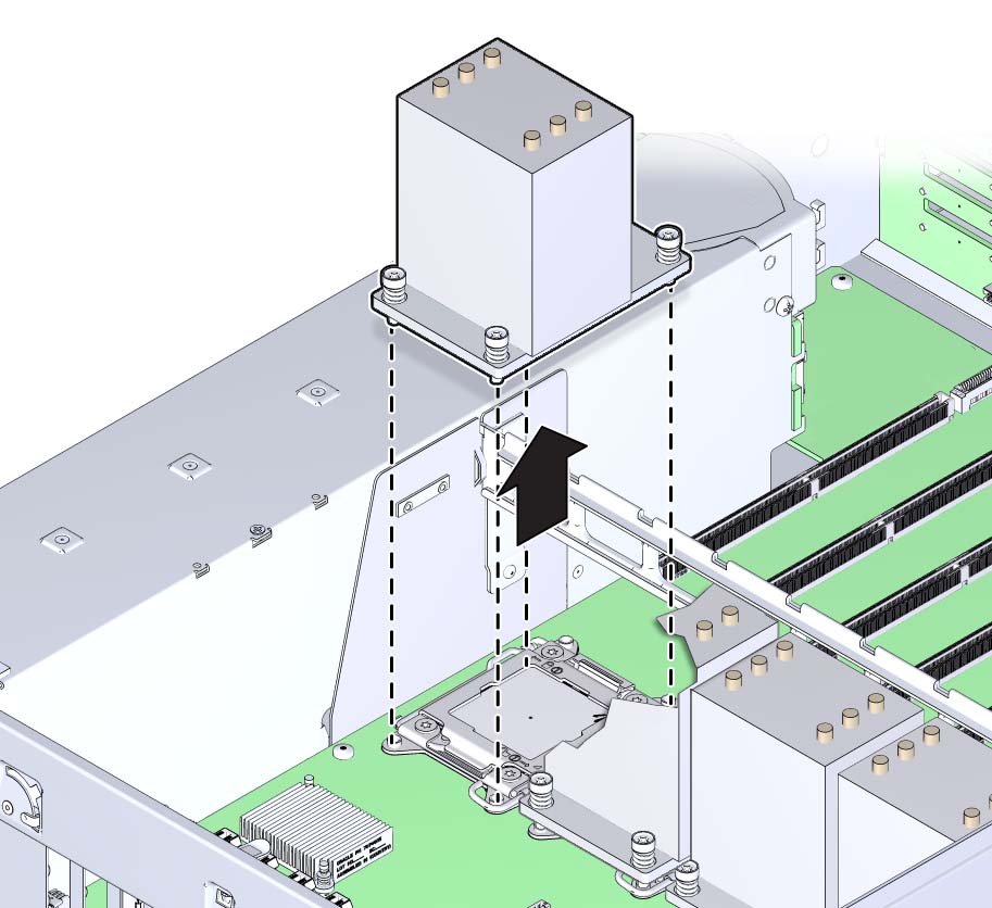 image:An illustration showing the removal of the heatsink.