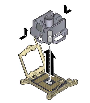 image:An illustration showing the removal of the CPU with the CPU removal tool.