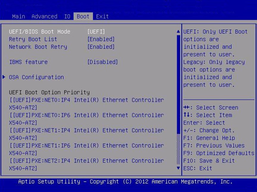 image:A screen capture showing the BIOS Boot screen in UEFI mode.