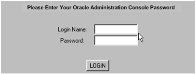 Oracle管理コンソールのエントリ・ページ