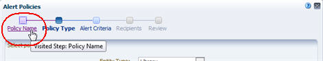 Breadcrumbs at top of dialog box