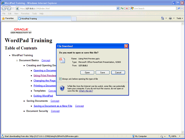 Screen image of this step