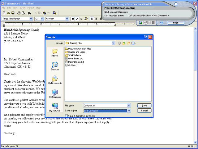Screen image of this step