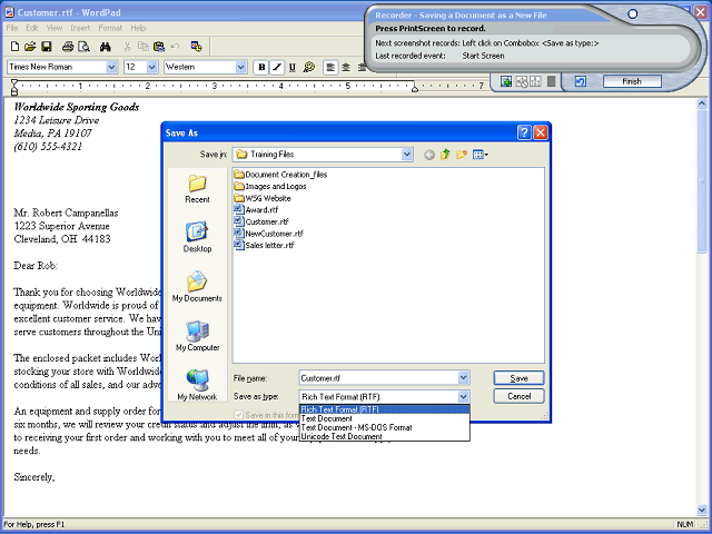 Screen image of this step