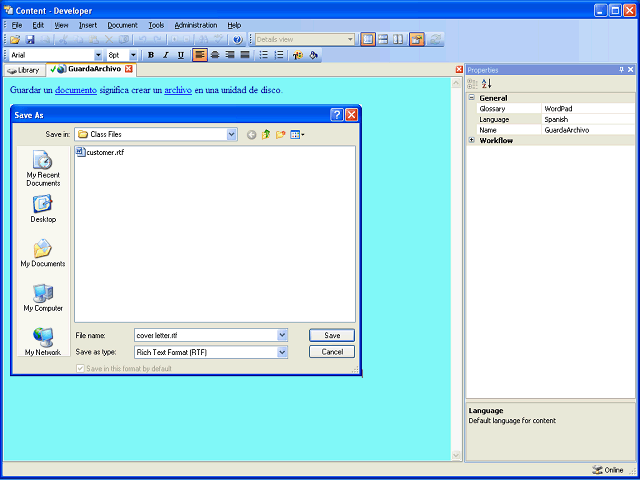 Screen image of this step