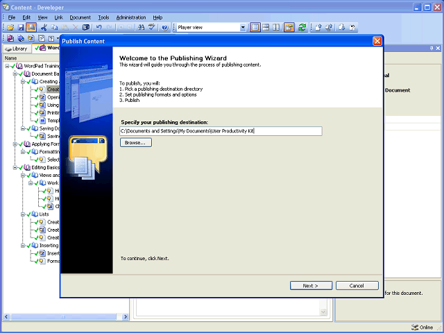 Screen image of this step