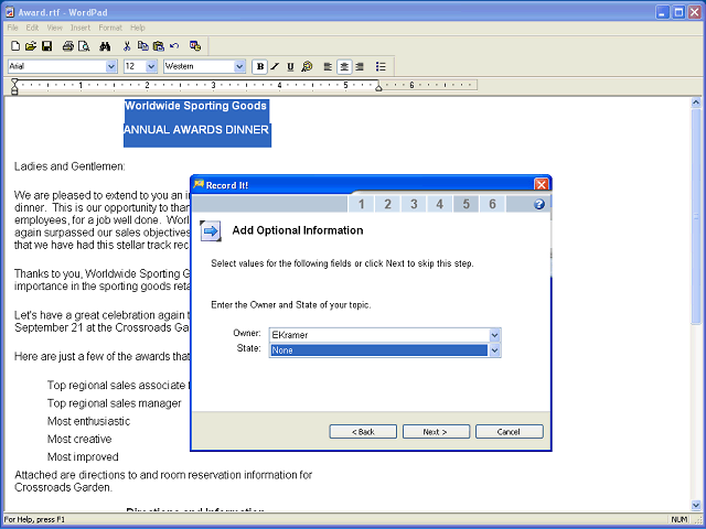 Screen image of this step