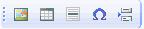 Insert Image, Table,  Horizontal Line, Special Character, Page Break Toolbar icons.